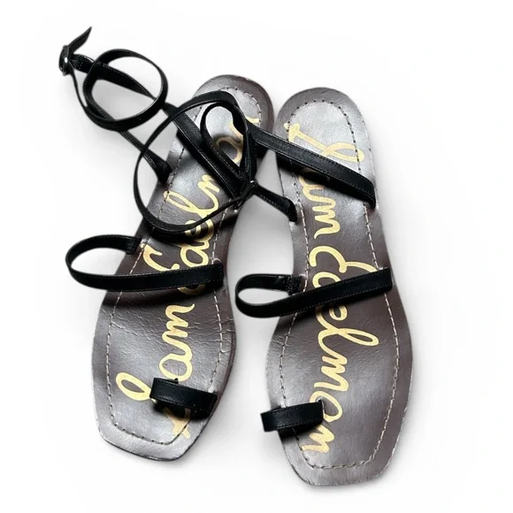 Sam Edelman Abe Leather Strappy Flat Sandals Size 9 - Picture 5 of 5